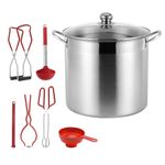 BriSunshine 21.5 QT Stainless Steel Canning Pot with Lid, Rack & 7 Pieces Canning Tools Set, Canning Supplies Kit Water Bath Canner for Beginner