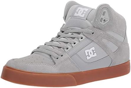 DC Men's Pure High Top Wc Skate Shoes Casual Sneakers, Grey/Gum, 14