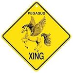 KC Creations Pegasus Xing Caution Crossing Sign Mystical Gift