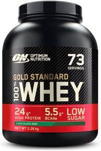 Optimum Nutrition Gold Standard 100% Whey Proteine in polvere per lo Sviluppo e il Recupero Muscolare con Glutammina e Aminoacidi BCAA Naturali, Gusto Cioccolato e Menta, 73 Dosi, 2,26 kg