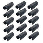 Trickortreat 16PCS ABS+Plastic Greenhouse Snap Clamps Black Garden Buildings Film Clip Clamp Connector Kit 80×32mm/3.15×1.26inch Tube Clip for Greenhouse Banner Frame Shelters