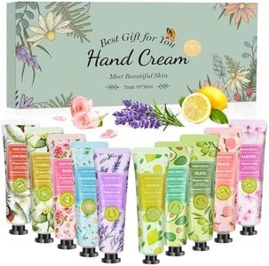 Creme Main, 10 Lot Creme pour Les Mains Coffret Cadeau de Crème Mains, Mini Lotion Crème Hydratante Parfumée pour Les Mains et Les Pieds, Petit Cadeau pour Femmes, Maman, Petite Amie, Fête des Mères