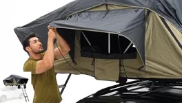 Meedo Car Rooftop Tent, Outdoor Camping with Soft Shell Cover Tents RTT, Light Weight Soft Shell Roof Top Tent 2-3 Person 4 Season Camping, Waterproof for Pickup Truck, Jeep, SUV, Van, Trailer