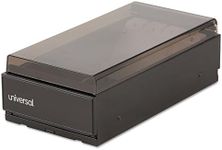 Universal 10601 Business Card File, Metal/Plastic, 4 1/4 x 8 1/4 x 2 1/2, Black