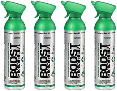 Boost Oxygen Large Natural Aroma 10 Liter Canister | Respiratory Support for Aerobic Recovery, Altitude, Performance and Health (4 Pack)