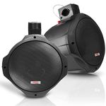 Pyle 6.5 Inch Dual Marine Speakers - 2 Way IP44 Waterproof, Weather Resistant Outdoor Audio Stereo Sound System with 200 Watt Power and Poly Mica Cone and Butyl Rubber Surround - 1 Pair - PLMRB65 (Black)