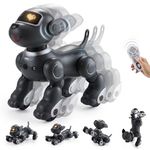 Warmiehomy Robot Puppy Toy for Kids Smart Robot Dog Voice Remote Control Toy with 17 Functions Sing & Dance,Interactive Touch & Follow Function Toys for 5 6 7 8-12 year old Birthday Gift Gray