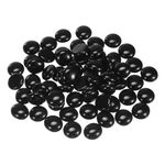 sourcing map Fire Glass Beads for Fire Pits, Glass Marbles Gravel Pebbles Vase Fillers for Fish Tank Aquarium Decoration,17-19mm(2/3"-3/4"), 500g/1.1lbs, Black