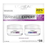 L'Oreal Paris Anti-Aging Face Cream 55+, Day + Night Skincare Kit, Wrinkle Expert, With Calcium to Reduce the Look of Wrinkles, 50mL