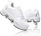 Roller Shoes, Shoes with Wheels Roller Skates Girls Men, Skateboard Shoes Comfortable and Breathable Quad Skates Adjustable Roller Skates Hidden Wheel Trainers with Wheels