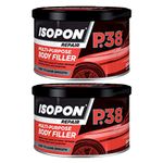 2 x U Pol Davids Isopon P38 Easy Sand Car Body Filler Repair Dents Scratches, Multi-Purpose Easy Sand Polyester Body Filler