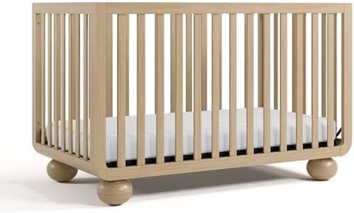 Storkcraft Amalfi 5-in-1 Convertible Crib with Toddler Guardrail – GREENGUARD Gold Certified, Conversion Kit Included, Fits Baby Crib Mattress, Converts to Full Bed (Driftwood)