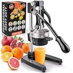Zulay Kitchen Cast-Iron Orange Juice Squeezer - Heavy-Duty, Easy-to-Clean, Professional Citrus Juicer - Durable Stainless Steel Lemon Squeezer - Sturdy Manual Citrus Press & Orange Squeezer