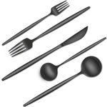 40 Pieces Black Silverware Set, Stainless Steel Flatware Set Service for 8, Tableware Cutlery Set, Utensils for Home, Restaurant, Hotel, Include Knife Fork Spoon Set,Dishwasher Safe