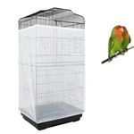 ASOCEA Bird Cage Seed Catcher Adjustable Bird Cage Cover Parrot Cage Soft Airy Nylon Mesh Net Birdcage Skirt Seed Guard for Parakeet Macaw Round Square Cages (White) (200 x70 cm)