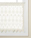 Lorraine Home Fashions Medallion Tailored Window Curtain Tier, Ecru, 35" x 24"