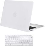 MOSISO Compatible with MacBook Air 13 inch Case 2022 2021 2020 2019 2018 Release A2337 M1 A2179 A1932 Touch ID, Plastic Hard Shell Case & Keyboard Cover for MacBook Air 13.3 inch Case, White