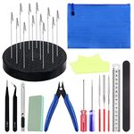 Glarks 27Pcs Gundam Model Building Tools Hobby Model Tools and 360 Degree Rotation Model Painting Base Holder Alligator Clips Assortment Kit for Model Making Lover and DIY Projects