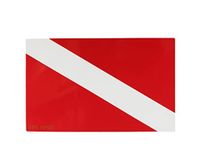 Scuba Diving Stickers | Set of 4 | 4" x 2.5" | Decals Weatherproof UV Resistant Vinyl Laminate Red and White Flag