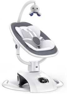 VaVaSoo Electric Baby Swing for Infants, 6 Motion Swings Baby Rocker with Remote, Portable Baby Bouncer for Newborn with 5 Speed, 14 Preset Lullabies, Light Grey