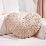 Ailive Camel Heart Pillow Accent Pillow Decorative Throw Pillows for Chair Bed Couch and Living Room; Fabric with Delicate Rose Pattern, Available in 6 Colors, Perfect for Home Decor & Gift