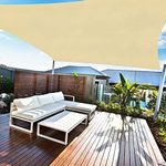 Amazmic Sun Shade Sail Rectangle 8'x10' UV Block Waterproof Canopy Outdoor Activities Patio/Garden/Backyard/Swimming Pools/Carports, Beige