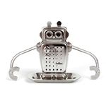 Kikkerland Robot Tea Infuser, Stainless Steel, Silver