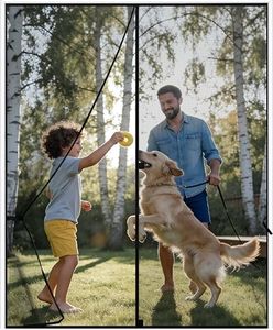 Sunolga 62 x 81 Inch Magnetic Screen Door, Fits Doors Size 60 x 80 Inch, Reinforced Polyester Screen Door Mesh with Full Frame Hook & Loop, Door Screen Magnetic Closure for Hands-Free