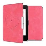 kwmobile Cover Compatible with Amazon Kindle Paperwhite Cover - eReader Case - Brushed Heart Dark Pink