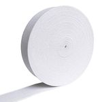 BZVlemon Elastic Sewing Bands 11 Yards 1 Inch Flatback White Knit Elastic Spool Heavy Strenth High Elasticity Knit Elastic Band for Sewing