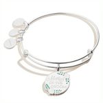 Alex and Ani Bridal Expandable Bangle for Women, Wedding Charms, Shiny Finish, 2 to 3.5 in, Adjustable Chain Charm Bangle 6.5 to 8 in, One size, Brass, no gemstone