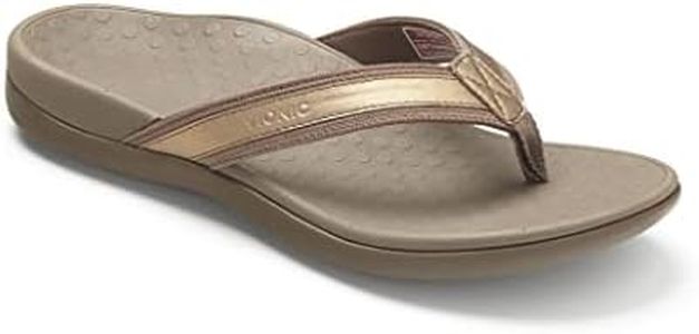 Vionic Women's Tide II Toe Post Sandal - Supportive Ladies Flip Flops That Include Three-Zone Comfort with Orthotic Insole Arch Support, Black, 7