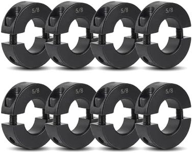 TonGass (8-Pack, Black) 5/8" Bore Double Split Clamp-On Shaft Collars Screw Set Carbon Steel Bore Shaft Collars Sets - 5/8" Bore Size, 1-5/16" Outer Diameter, 7/16" Width for Automotive Industrial Use