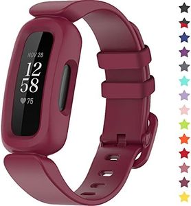 TopPerfekt Bands Compatible with Fitbit Ace 3 for Kids, Soft Silicone Waterproof Bracelet Accessories Sports Watch Strap Replacement for Fitbit Ace 3 Boys Girls (Wine)