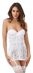 Dreamgirl Women's 12027 Lingerie, White, Medium