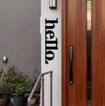 Metal Hello Sign, Welcome Porch Sign, Front Porch Decor, Front Door Wall Decor, Entryway Sign, Outside Vertical Wall Decoration, Black (39x11 inches)