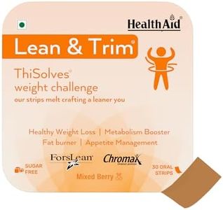 HealthAid® Lean & Trim™ ThiSolves™ Weight Control | For Men & Women | Supports Fat burn & Weight Loss with Metabolism Booster | Sugar Free | Mixed Berry Flavor| 30 Oral Strips
