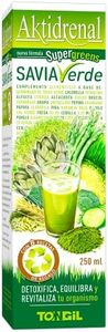 Tongil - Aktidrenal Savia Verde Super Greens 250ml - Algas Spirulina, Chlorella, extractos de plantas, frutas y verduras - Detox Drenante y Depurativo con Más de 35 nutrientes - Apto Veganos