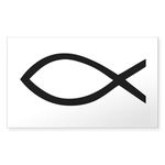 CafePress Christian Fish Symbol Sticker Rectangle Bumper Sticker Car Decal