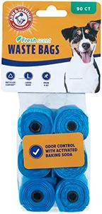 Arm & Hammer Easy-Tear Disposable Dog Poop Bag Refills, Fresh Scent Odor Control, Blue, 90 Dog Poop Bags 7 x 2.5 Inches