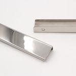 RCH Hardware PL-SS161-280 Solid Stainless Steel Modern Finger Edge Pull, 12 7/8 Inch, Polished Chrome (2 Pack)