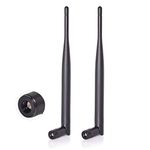 Bingfu Dual Band WiFi 2.4GHz 5GHz 5.8GHz 6dBi SMA Male Antenna (2-Pack) for Wireless Vedio Security IP Camera Recorder Surveillance Recorder Truck Trailer Rear View Backup Camera Reversing Monitor