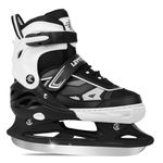 LEVYTEMP Adjustable ice Skates for Kids Boys Girls, 4 Size Triple Protection Beginner Figure Blades with Ankle Support for Outdoor and Rink,White