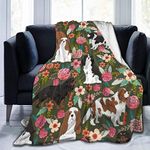 ujmki Throw Blanket, Cozy Fleece Blanket, Warm Super Soft Comfort Caring Gift for Children and Adult, 152cm x 127cm, Cavalier King Charles Spaniel Dog Cute Pets Pet Spaniel Dog Breed