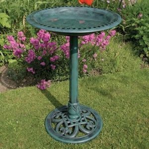 Bird Bath Wash Ornament Garden Feeder Statue with Pebbles Outdoor Decor 70cm