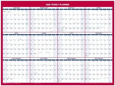 AT-A-GLANCE 2025 Erasable Calendar, Dry Erase Wall Planner, 12" x 16", Small, Vertical/Horizontal, Reversible, Compact (PM330B2825)