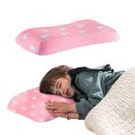 The White Willow Junior Size Memory Foam Soft Bed Baby Pillow for Kids for Extra Neck Support with Removable Pillow Cover Special Butterfly Shaped - Pink 1 Year & Above (20" L x 11" W x 3" H)