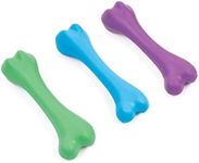 Kazoo Rubber Bone Dog Toy, Green/Blue/Purple, Large