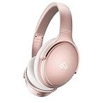 Active Noise Cancelling Headphones Wireless Over Ear Bluetooth Headphones with Microphone Rose Gold INFURTURE,Deep Bass, Memory Foam Ear Cups, Quick Charge 40H Playtime, for TV, Travel, Home Office