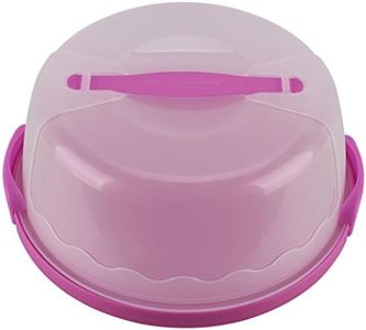 HelloCupcake Portable Cake & Cupcake Carrier / Storage Container - 11.25" Diameter, Translucent Dome - Great for Transporting Cakes, Cupcakes, Cookies, Pies, or Other Desserts (Purple)